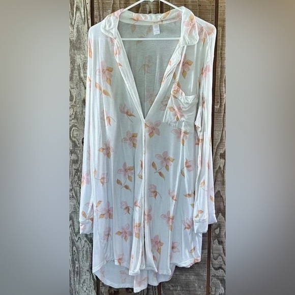 Floral See Through Top Sz Lg By Eberjey - Picture 1 of 4